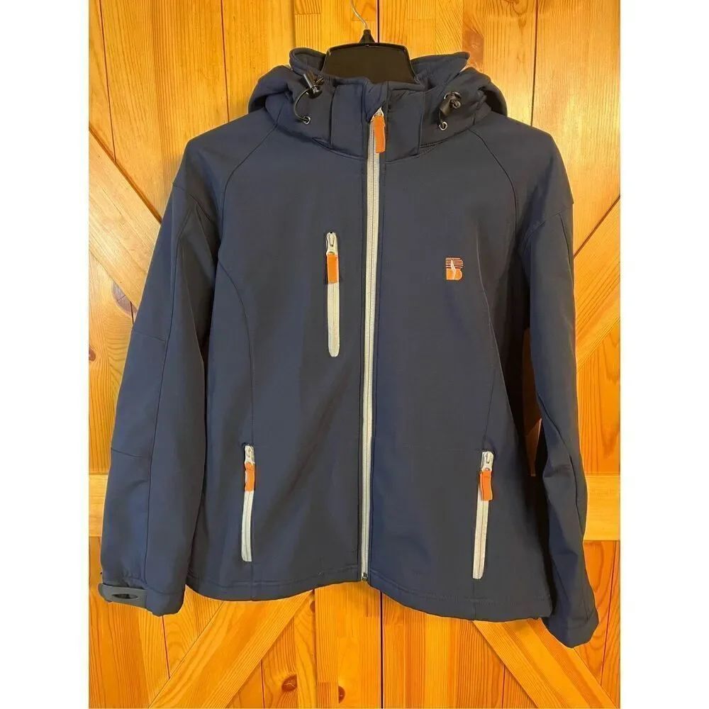 Clique Jacket Mens Medium Navy Tulsa Full Zip Fleece Lined Hooded (3220)